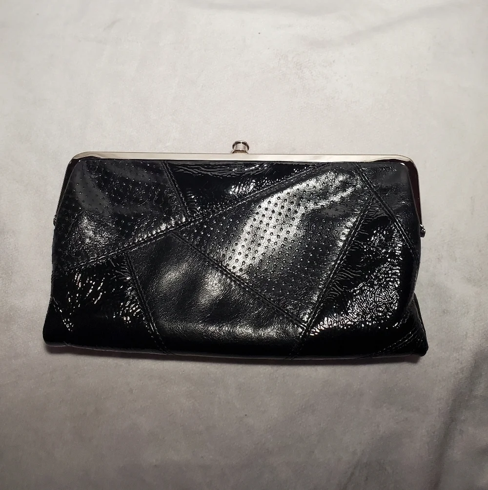 Hobo Lauren Clutch Wallet Multi Patch Leather